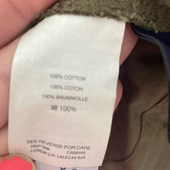 J. Crew army green denim cropped peplum jacket with tie waist, button-down - Picture 5 of 11